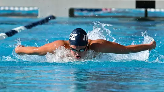 October 14, 2022:  Rice Owls butterfly Abigail King in event 1 heat 2 lane 3 of day 1 of the Fall Splash meet at Gibbs Recreation Center in Houston, Texas.   (Mandatory Credit: Maria Lysaker | Rice Athletics)