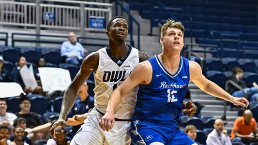 October 31, 2022: Rice Owls center Ifeanyi Ufochukwu (11) in action during second half against the Rockhurst Hawks at Tudor Fieldhouse in Houston, Texas. Mandatory Credit: Maria Lysaker | Rice Athletics