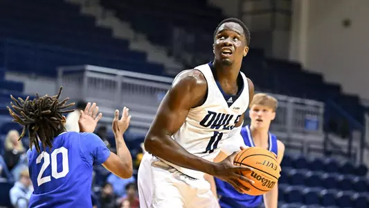 October 31, 2022: Rice Owls center Ifeanyi Ufochukwu (11) in action during the second half against the Rockhurst Hawks at Tudor Fieldhouse in Houston, Texas. Mandatory Credit: Maria Lysaker | Rice Athletics