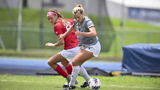August 21, 2022, Houston, Texas, USA; Rice Owls forward Grace Collins (9) controls the ball during the match against the Samford Bulldogs at Holloway Field Rice University.  (Mandatory Credit:  Maria Lysaker | Rice Athletics)