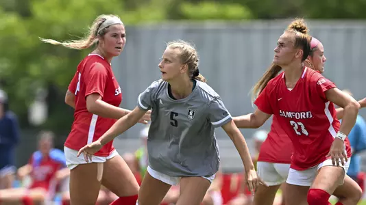 August 21, 2022, Houston, Texas, USA; Rice Owls defender Julia Kostecki (5) in action during the match against the Samford Bulldogs at Holloway Field Rice University.  (Mandatory Credit:  Maria Lysaker | Rice Athletics)