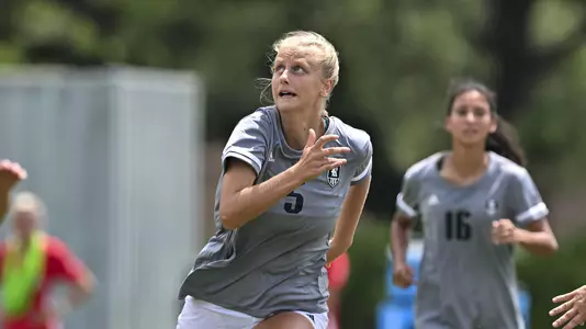 August 21, 2022, Houston, Texas, USA; Rice Owls defender Julia Kostecki (5) in action during the match against the Samford Bulldogs at Holloway Field Rice University.  (Mandatory Credit:  Maria Lysaker | Rice Athletics)