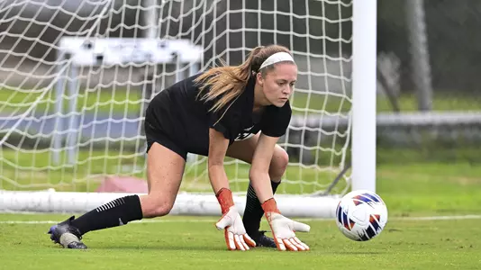 August 21, 2022, Houston, Texas, USA;  Rice Owls goalkeeper Taylor Rowe (26) warming up prior to the match against the Samford Bulldogs at Holloway Field Rice University.  (Mandatory Credit:  Maria Lysaker | Rice Athletics)