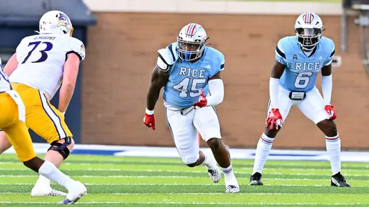 September 30, 2023, Houston, Texas, US: During the game between the East Carolina Pirates and the Rice Owls at Rice Stadium. (Mandatory Credit: Maria Lysaker | Rice Athletics)
