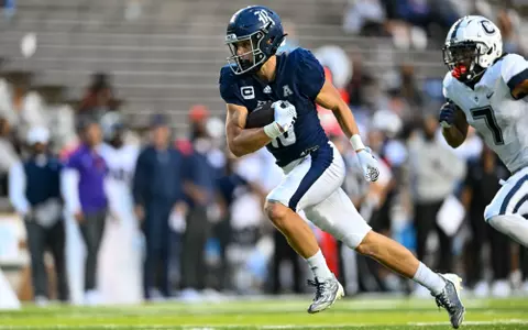October 07, 2023, Houston, Texas, US: During the game between the University of Connecticut Huskies and the Rice Owls at Rice Stadium. (Mandatory Credit: Maria Lysaker | Rice Athletics)