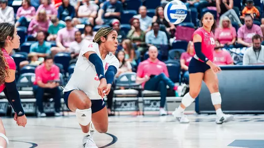 Nia McCardell digs out an attack