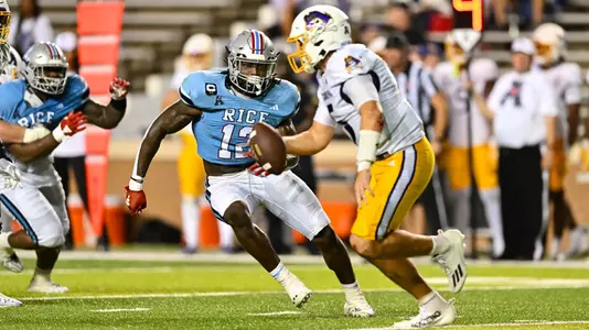 September 30, 2023, Houston, Texas, US: Josh Pearcy during the game between the East Carolina Pirates and the Rice Owls at Rice Stadium. (Mandatory Credit: Maria Lysaker | Rice Athletics)