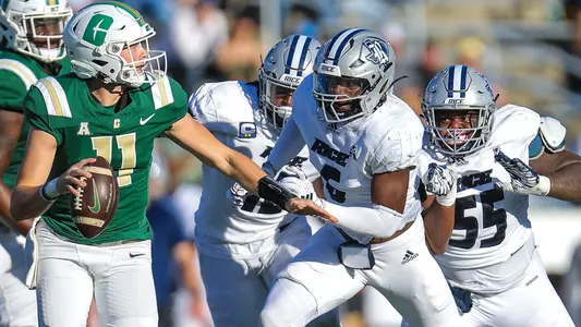 November 18, 2023: DJ Arkansas NCAA football game between Rice University and UNC-Charlotte, at Jerry Richardson Stadium, Charlotte, North Carolina. David Beach
