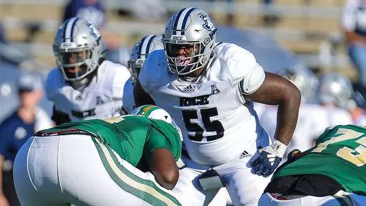 November 18, 2023:  NCAA football game between Rice University and UNC-Charlotte, at Jerry Richardson Stadium, Charlotte, North Carolina.  David Beach