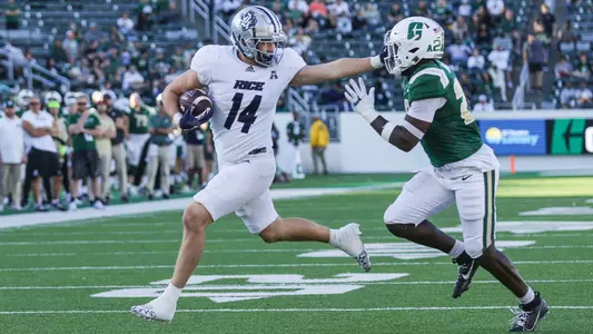 November 18, 2023:  NCAA football game between Rice University and UNC-Charlotte, at Jerry Richardson Stadium, Charlotte, North Carolina.  David Beach