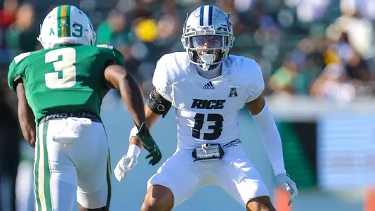 November 18, 2023:  NCAA football game between Rice University and UNC-Charlotte, at Jerry Richardson Stadium, Charlotte, North Carolina.  David Beach