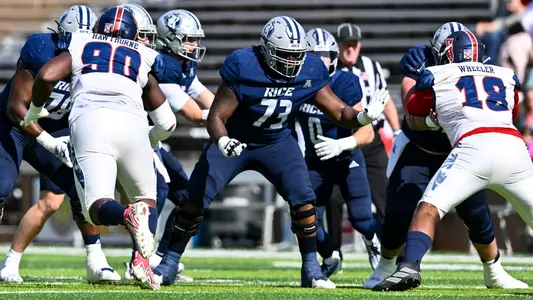 November 25, 2023, Houston, Texas, US: During the game between the FAU Owls and the Rice Owls on Senior Day at Rice Stadium. (Mandatory Credit: Maria Lysaker | Rice Athletics)
