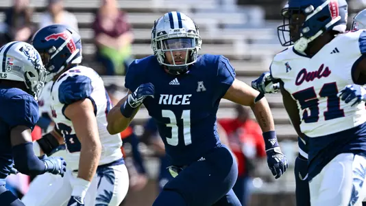 November 25, 2023, Houston, Texas, US: During the game between the FAU Owls and the Rice Owls on Senior Day at Rice Stadium. (Mandatory Credit: Maria Lysaker | Rice Athletics)