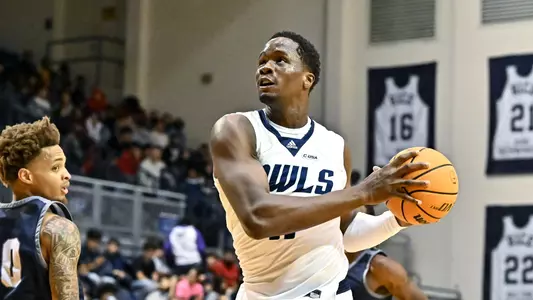 December 15, 2022: Rice Owls center Ifeanyi Ufochukwu (11) shoots the ball during the second half against the North American Stallions at Tudor Fieldhouse in Houston, Texas. Mandatory Credit: Maria Lysaker | Rice Athletics