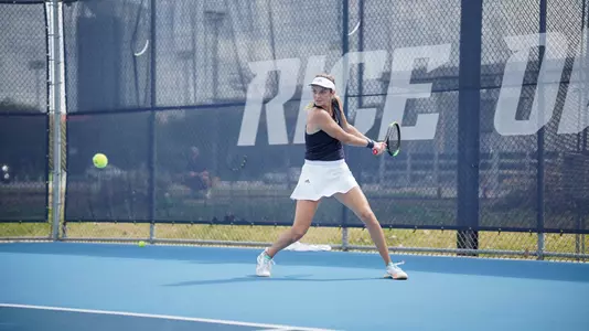 Women's tennis player Federica Trevisan lines up a return shot during a recent match