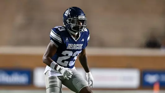 September 28, 2024, Houston, Texas, US: Faybian Marks During a game between the Charlotte 49er’s and the Rice Owls at Rice Stadium. The 49er’s defeated the Owls 21-20. Mandatory Credit: Maria Lysaker | Rice Athletics