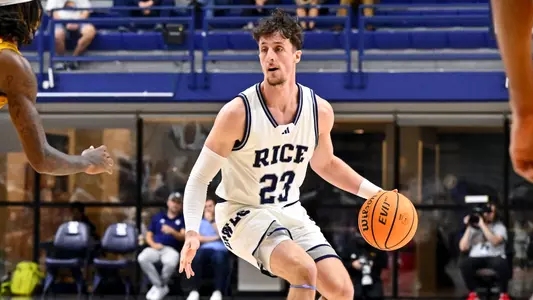November 12, 2024, Houston, Texas, US: During a game between the Louisiana-Monroe Warhawks and the Rice Owls at Tudor Fieldhouse.  Mandatory Credit: Maria Lysaker | Rice Athletics