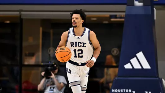 November 12, 2024, Houston, Texas, US: During a game between the Louisiana-Monroe Warhawks and the Rice Owls at Tudor Fieldhouse. The Owls defeated the Warhawks 66-50. Mandatory Credit: Maria Lysaker | Rice Athletics