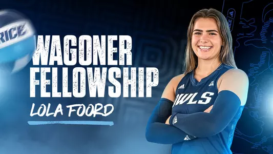 A graphic showing Lola Foord has been selected as an awardee for the Spring 2024 Wagoner Foreign Study Scholarship