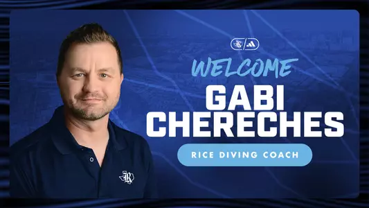 Rice head swimming coach Seth Huston announced on Tuesday that Gabriel “Gabi” Chereches will be the first assistant coach over women’s diving at Rice as part of the program’s reinstatement.