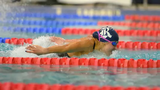Rice swimmer Arielle Hayon competes in a butterfly event at the 2024 AAC Championships