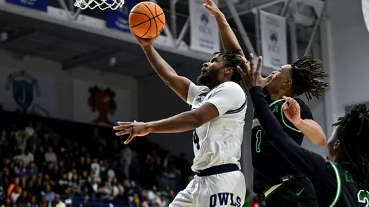 March 09, 2024: During the game between the University of North Texas Mean Green and the Rice Owls at Tudor Fieldhouse, in Houston, Texas. Mandatory Credit: Maria Lysaker | Rice Athletics
