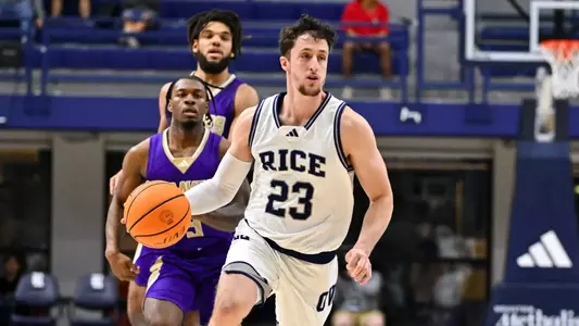 December 16, 2024, Houston, Texas, US: During a game between the Alcorn State Braves and the Rice Owls at Tudor Fieldhouse. Mandatory Credit: Maria Lysaker | Rice Athletics