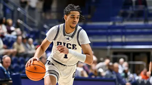 December 16, 2024, Houston, Texas, US: During a game between the Alcorn State Braves and the Rice Owls at Tudor Fieldhouse. Mandatory Credit: Maria Lysaker | Rice Athletics
