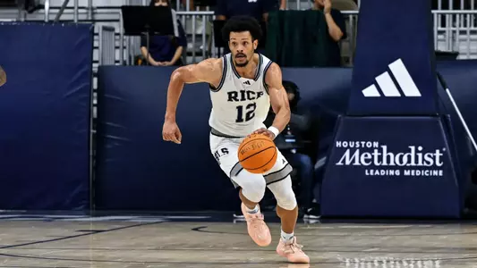 December 16, 2024, Houston, Texas, US: During a game between the Alcorn State Braves and the Rice Owls at Tudor Fieldhouse. Mandatory Credit: Maria Lysaker | Rice Athletics