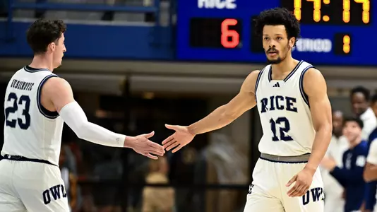 January 14, 2025, Houston, Texas, US: During a game between the UTSA Roadrunners and the Rice Owls at Tudor Fieldhouse. The Roadrunners defeated the Owls 90-84. Mandatory Credit: Maria Lysaker | Rice Athletics