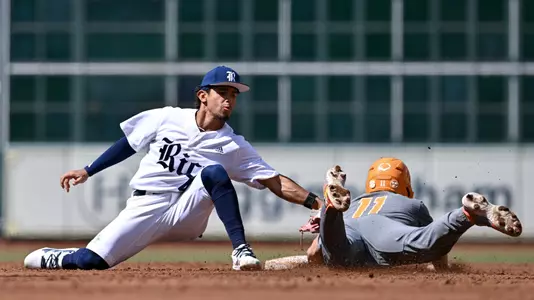 March 01, 2025, Houston, Texas, US: During a game 2 of the Astros Foundation College Classic between the Tennessee Volunteers and the Rice Owls at Daikin Park. Mandatory Credit: Maria Lysaker | Rice Athletics