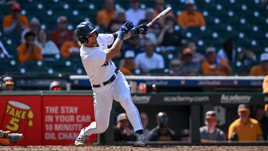 March 01, 2025, Houston, Texas, US: During a game 2 of the Astros Foundation College Classic between the Tennessee Volunteers and the Rice Owls at Daikin Park. Mandatory Credit: Maria Lysaker | Rice Athletics