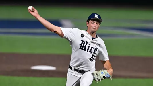 March 07, 2025, Houston, Texas, US: During game 1 between the Yale Bulldogs and the Rice Owls at Reckling Park. Mandatory Credit: Maria Lysaker | Rice Athletics