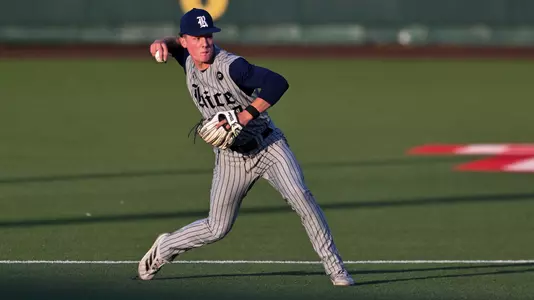 April 08, 2025, Houston, Texas, US: During game two of the silver glove series between cross town rivals the University of Houston Cougars and the Rice Owls at Darryl & Lori Schroeder Park. Mandatory Credit: Maria Lysaker | Rice Athletics