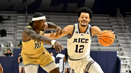 February 19, 2025, Houston, Texas, US: During a game between the UAB Blazers and the Rice Owls at Tudor Fieldhouse.  Mandatory Credit: Maria Lysaker | Rice Athletics