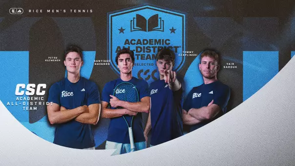 Rice Men’s Tennis Lands Four CSC Academic All-District Honorees