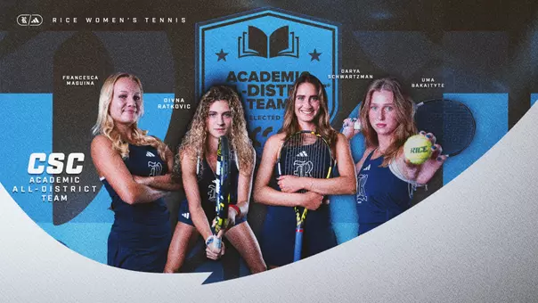 Rice Women's Tennis Earns Four CSC Academic All-District Honors