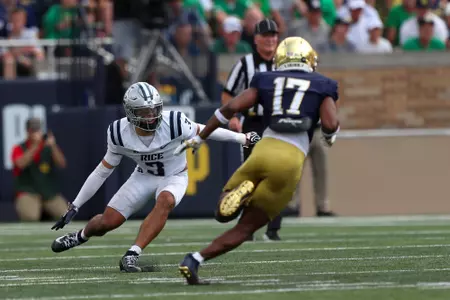 Rice University Owls vs. University of Notre Dame Fighting Irish at Notre Dame Stadium on 12 September 2026 (Photos by Daniel P. Horan)