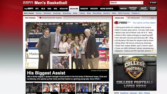 ESPN.Com Features Heartwarming Mooney Story