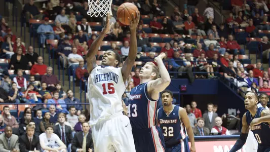 Richmond Routs Duquesne; Earns No. 8 Seed