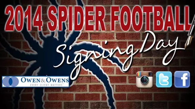 Spider Football Announces 2014 Recruiting Class