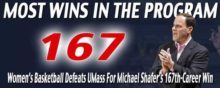 Shafer Notches 167th-Career Victory With Win Over UMass Sat.