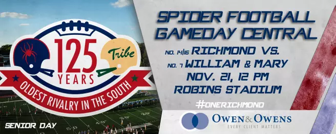 Spider Football Gameday Central - No. 7 William & Mary