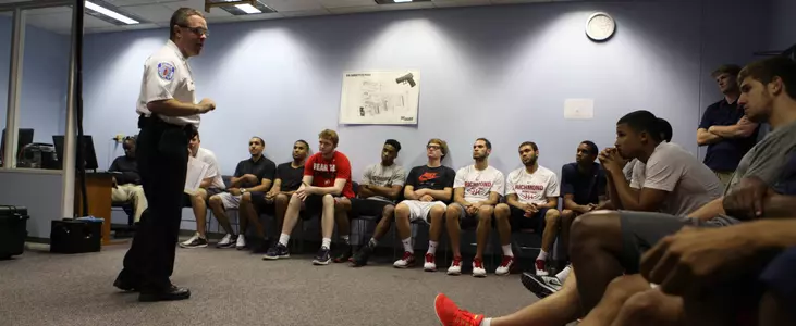 Men's Basketball Visits Richmond Police Training Academy