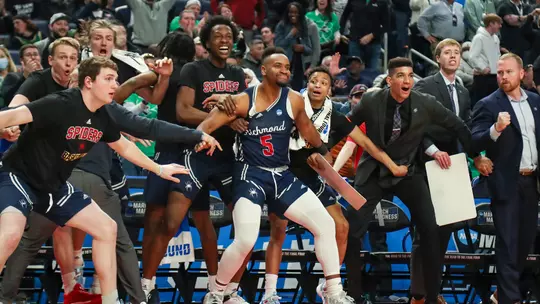 Bench celebration vs. Iowa