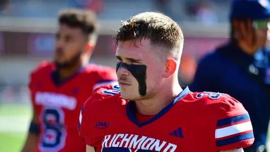 Tristan Wheeler during pregame warmups of Richmond's 44-13 homecoming victory over Campbell Oct. 28, 2023