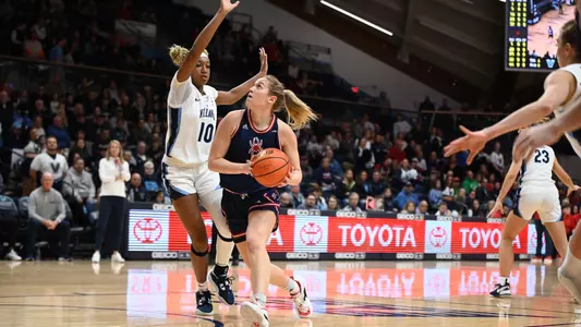 Katie Hill going for a layup against Villanova