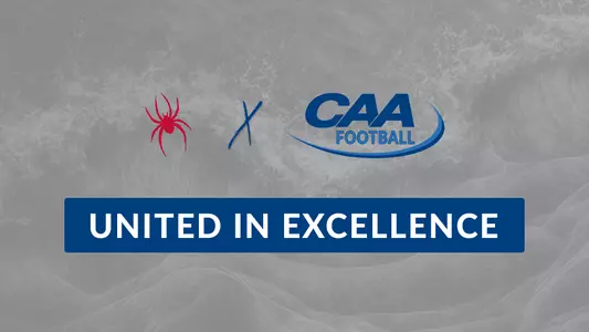 CAA and Richmond United in Excellence graphic with Richmond Spiders and CAA logos