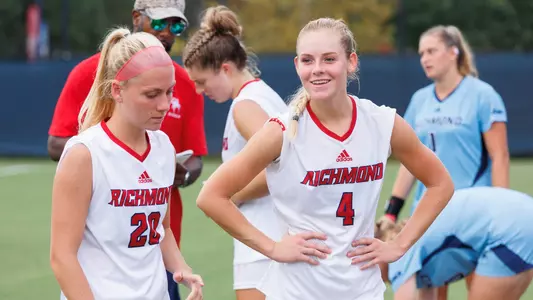 Photo of Molly Wierman and Caitlin Sutton during a soccer game