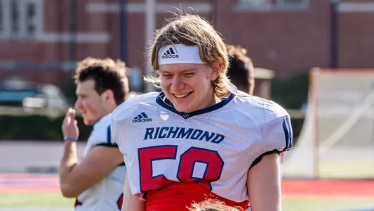 Jayden Alsheskie laughing during practice